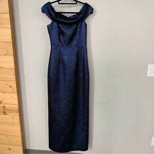 Rickie Freeman for Teri Jon Navy Blue Maxi Dress